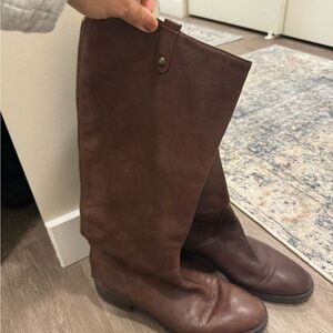 Brown Knee-High Leather Boots